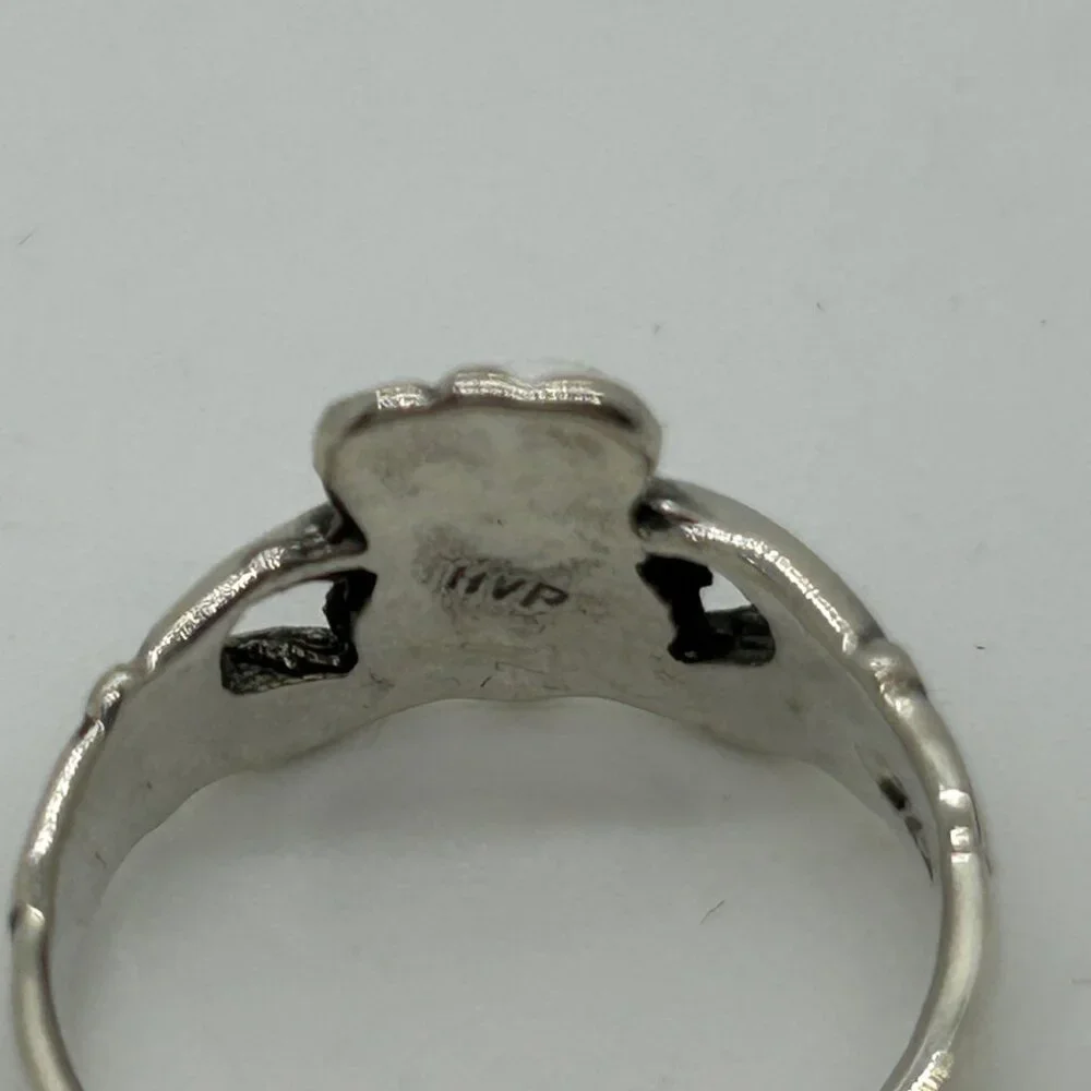 Vintage Sterling Silver Claddagh Ring Irish Celtic Jewelry Signed HVP 925 Size 6 - Picture 4 of 11